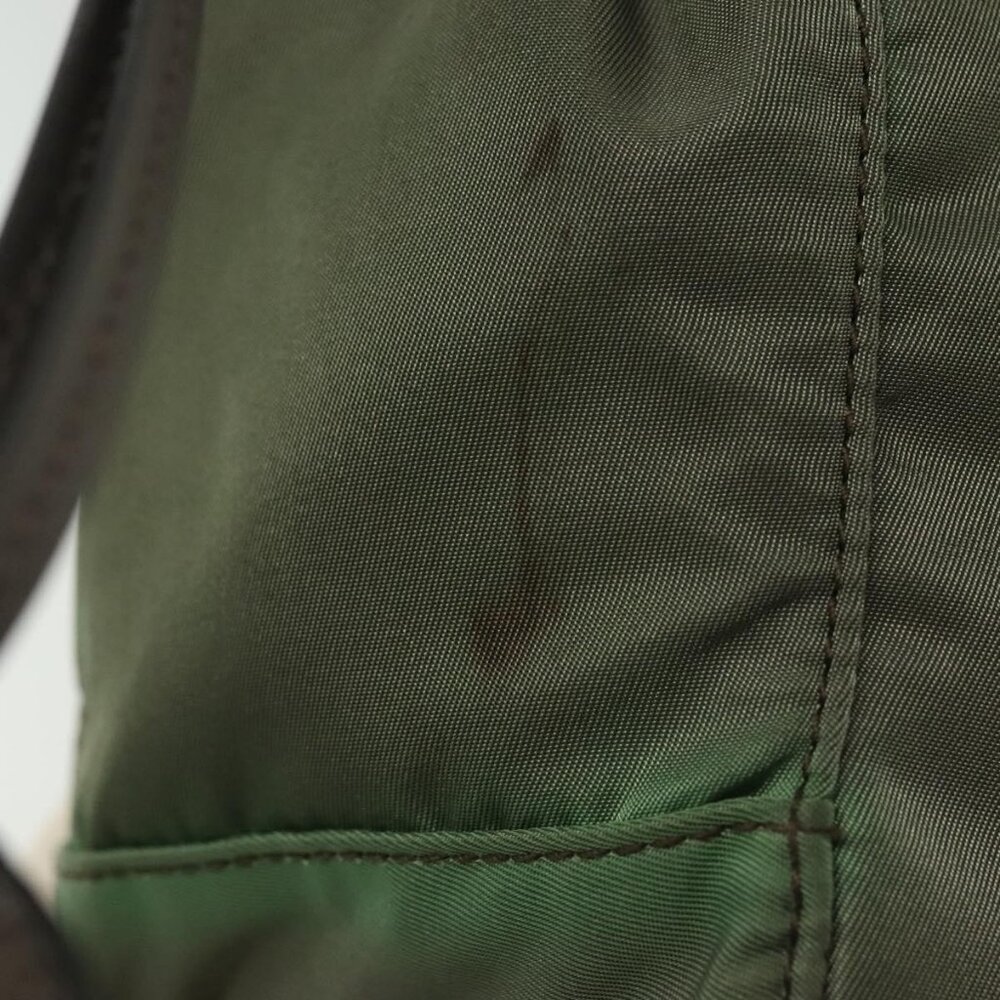 Authentic PRADA Shoulder Bag Nylon Khaki Gold - Picture 6 of 16